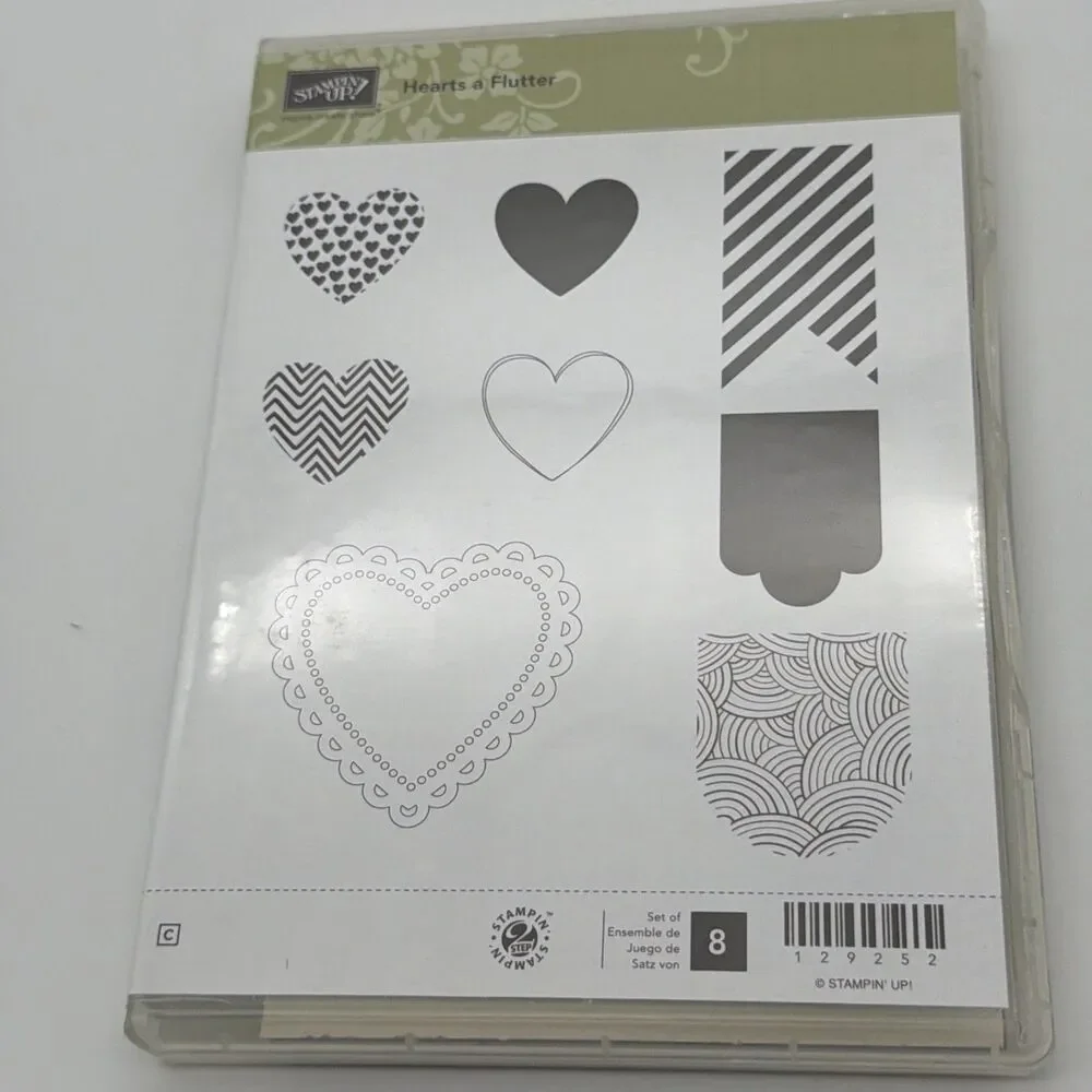 Stampin' Up ! Hearts a Flutter Stamp Set #129252 Retired Love valentines banner